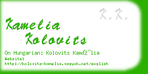 kamelia kolovits business card
